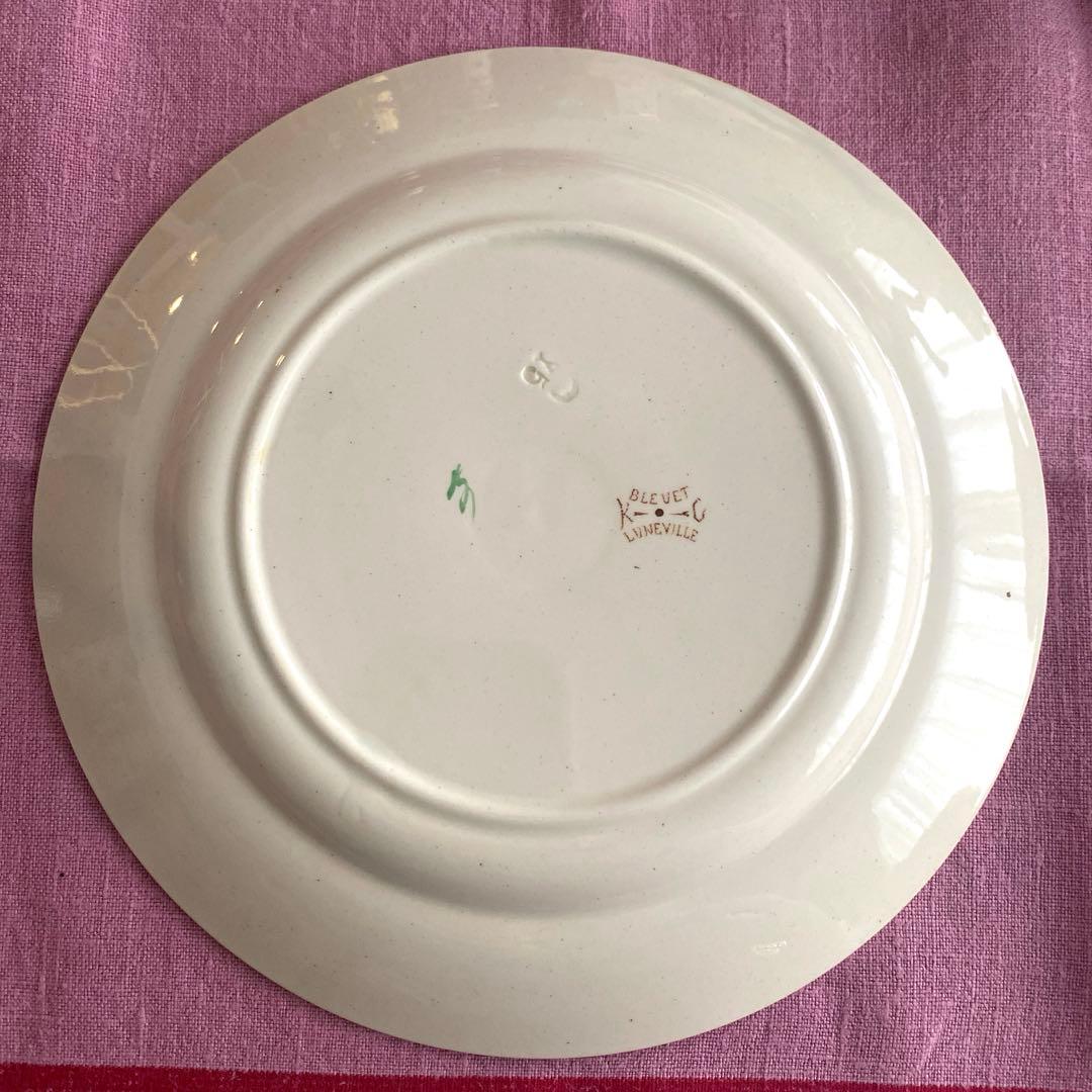 フランスアンティーク　LunevilleリュネヴィルBLEUET　矢車菊プレート