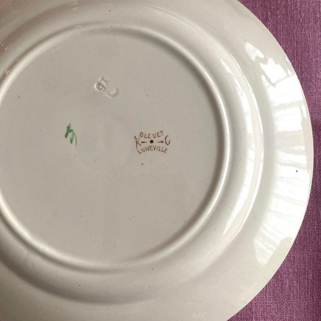 フランスアンティーク　LunevilleリュネヴィルBLEUET　矢車菊プレート