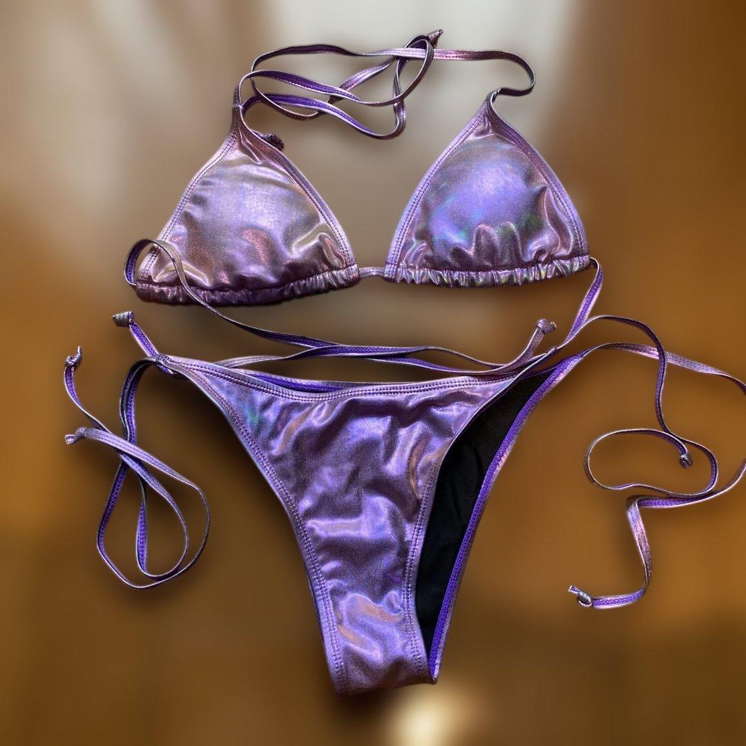 メ*9様 メタリックビキニ パープル