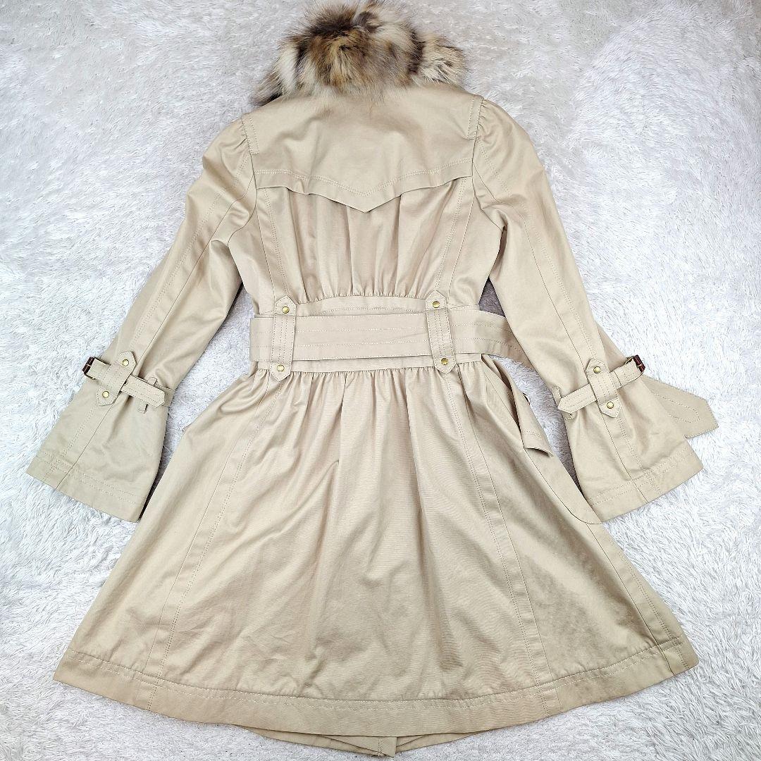 美品✨BURBERRYブルーレーベル　トレンチコート　フォックスファー　金釦　M