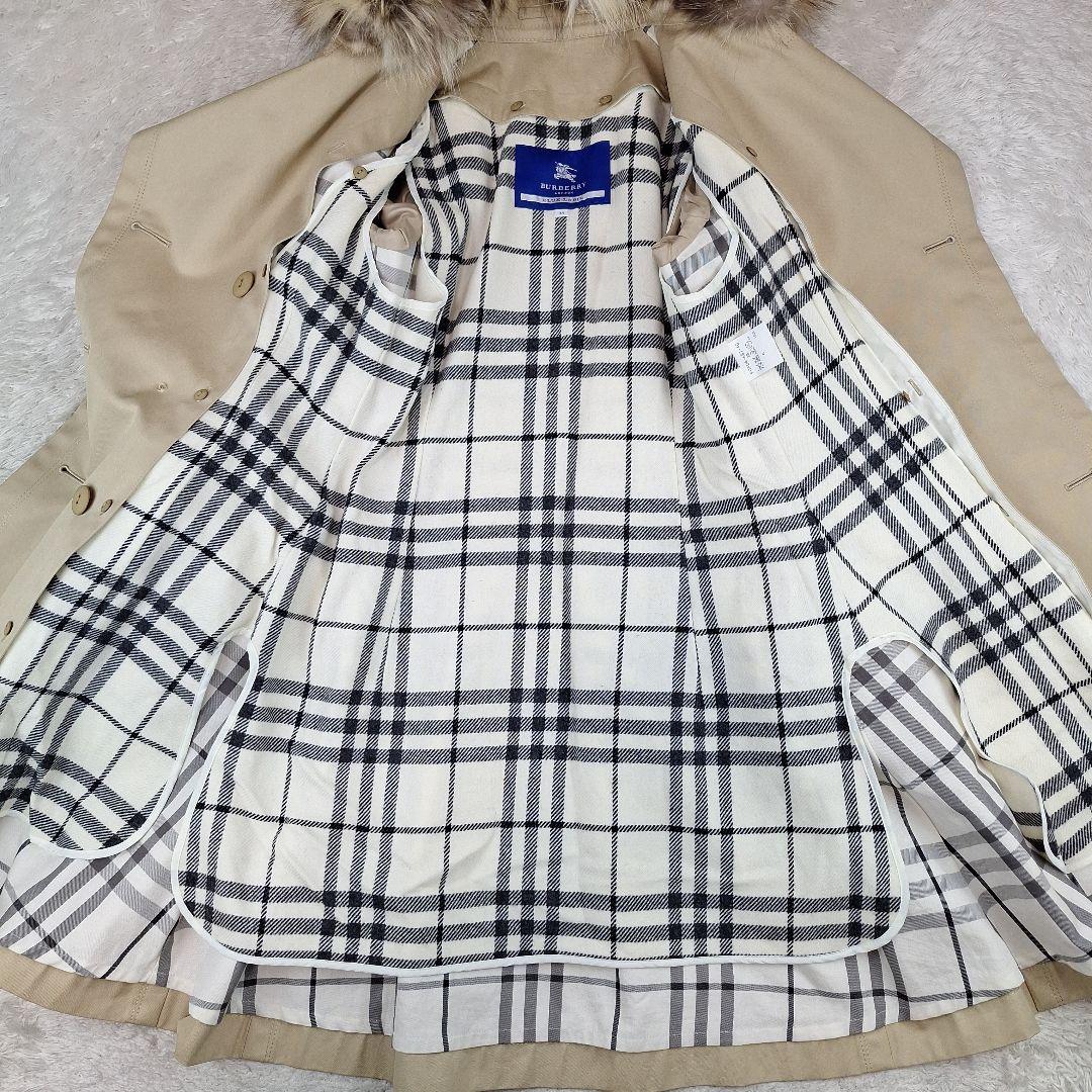 美品✨BURBERRYブルーレーベル　トレンチコート　フォックスファー　金釦　M