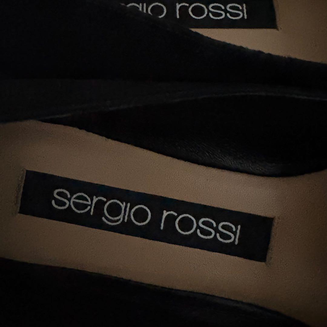 美品✨sergio rossi バックル付き クロコ型押し スクエアトゥ