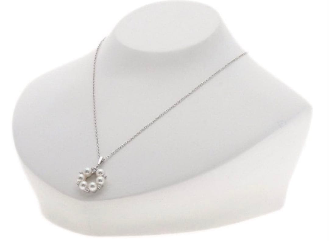 MIKIMOTO アコヤパールダイヤモンド ネックレス K18ホワイトゴールド