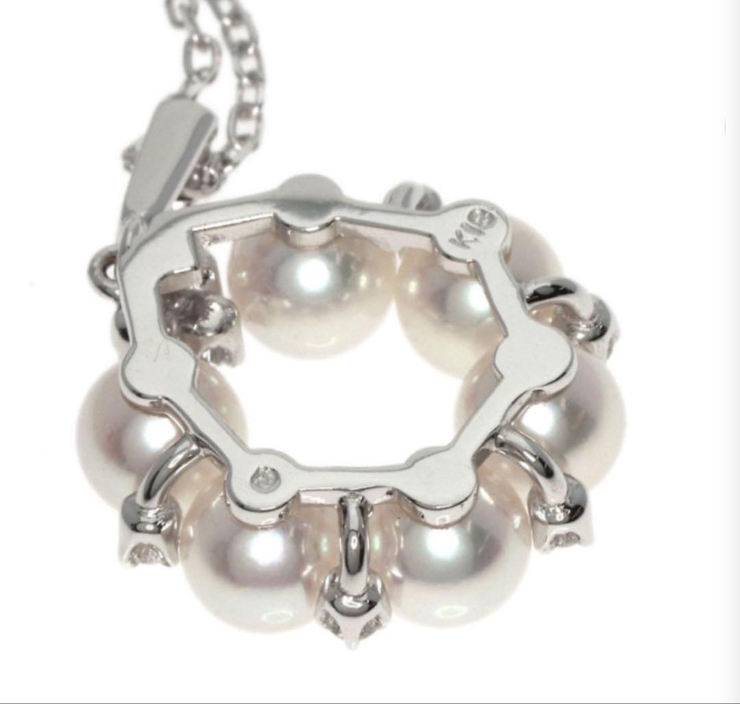 MIKIMOTO アコヤパールダイヤモンド ネックレス K18ホワイトゴールド