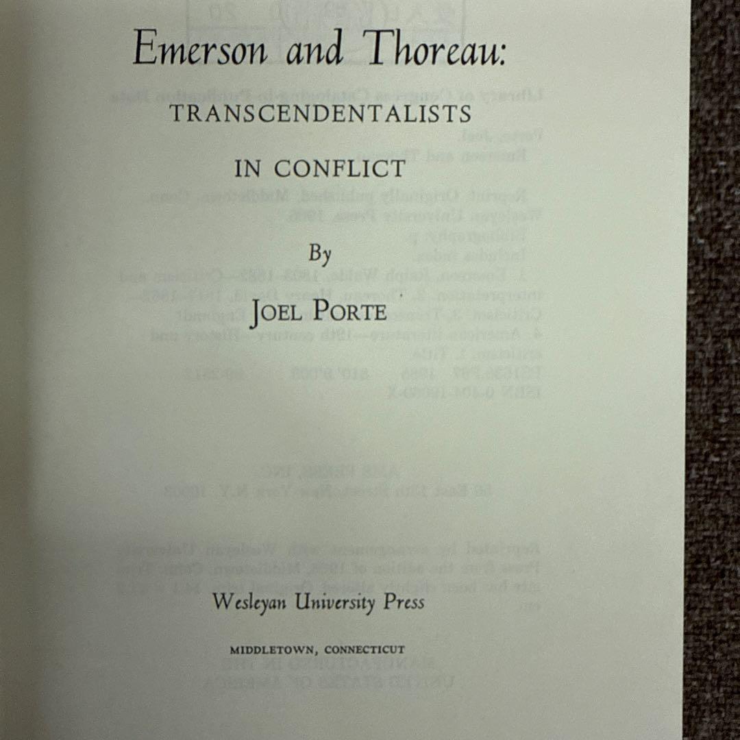 洋書 Emerson and Thoreau: Transcendentalists
