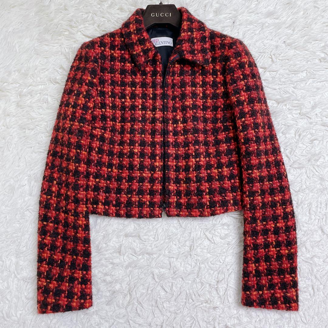 美品 VALENTINO ヴァレンティノ ジャケット ツイード ショート丈