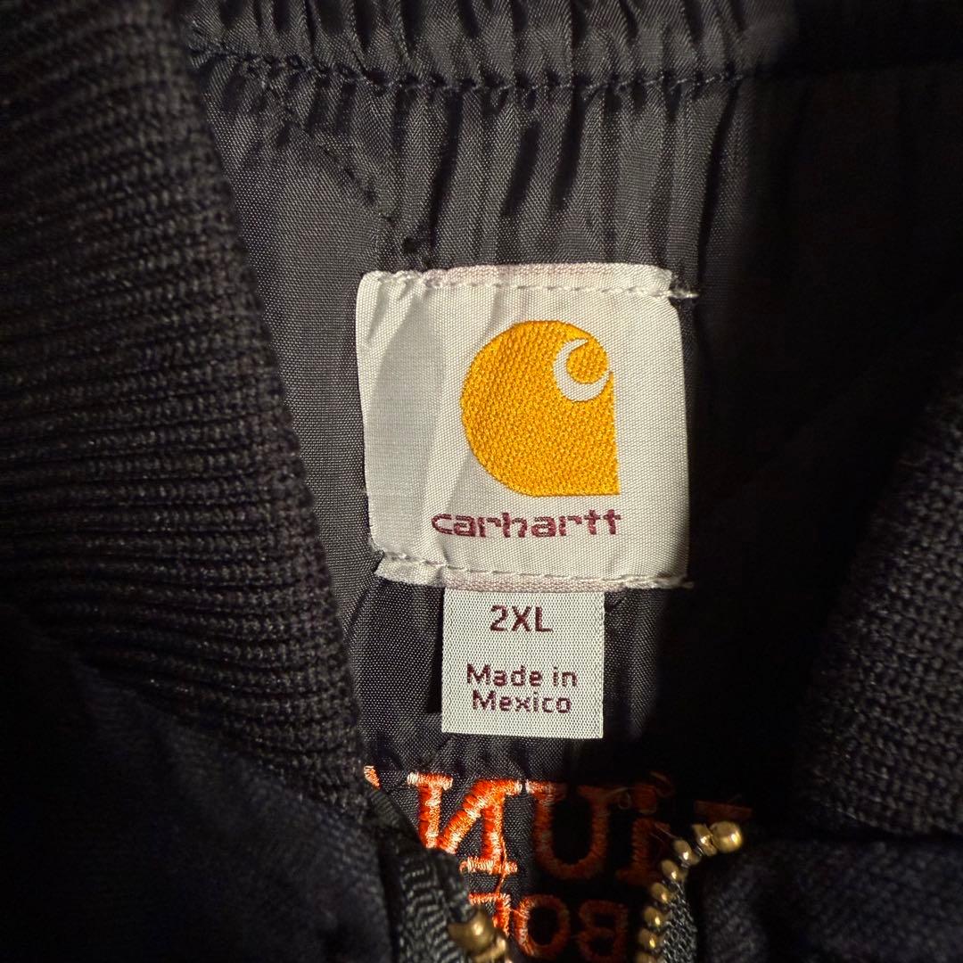 ⭐️希少⭐️カーハート ダック地ベスト 2XL 企業物 刺繍 ネイビー V01