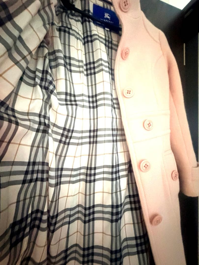美品☆ バーバリーブルーレーベル ウールコート ピンク