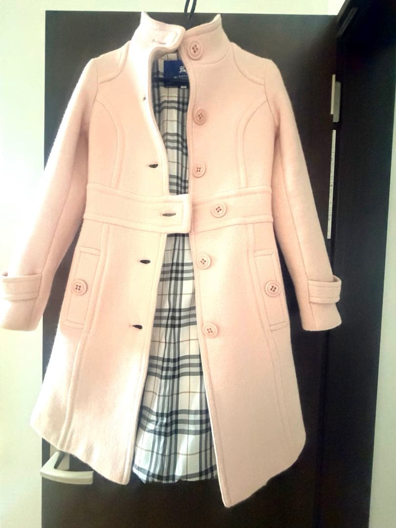 美品☆ バーバリーブルーレーベル ウールコート ピンク