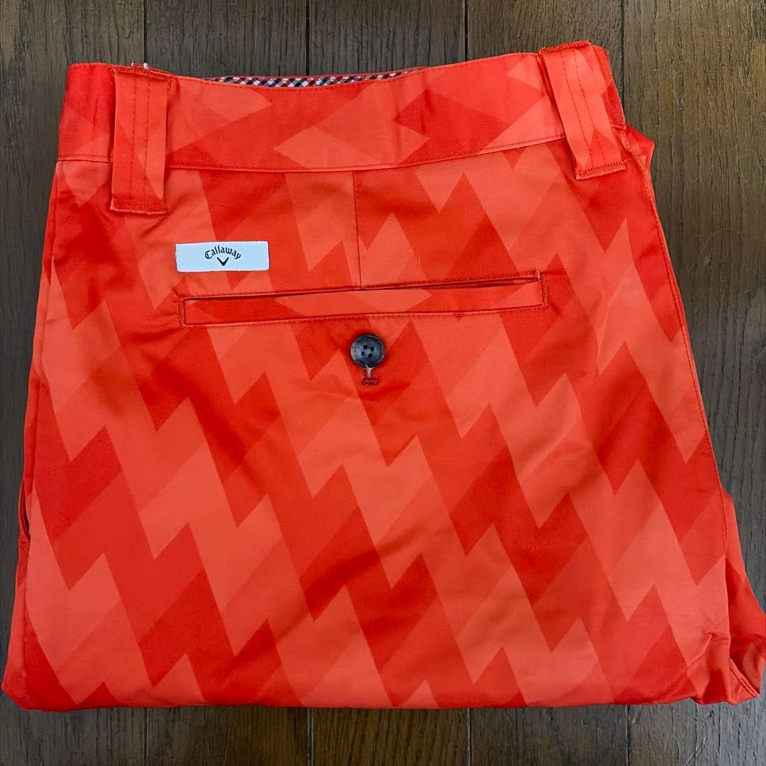 【中古】Callawayキャロウェイパンツ XL/W94㎝ 希少サイズオレンジ系