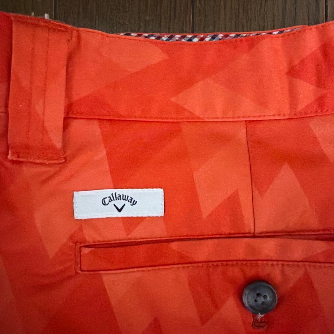 【中古】Callawayキャロウェイパンツ XL/W94㎝ 希少サイズオレンジ系