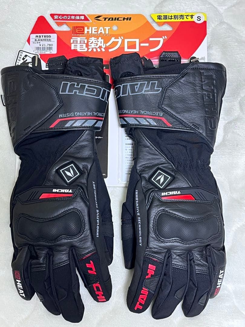 RS TAICHI 電熱グローブ ブラック/レッド Sサイズ