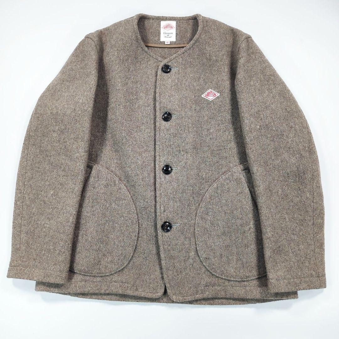 ダントン 42 XL ウールモッサノーカラー　ウール　 コート ベージュ