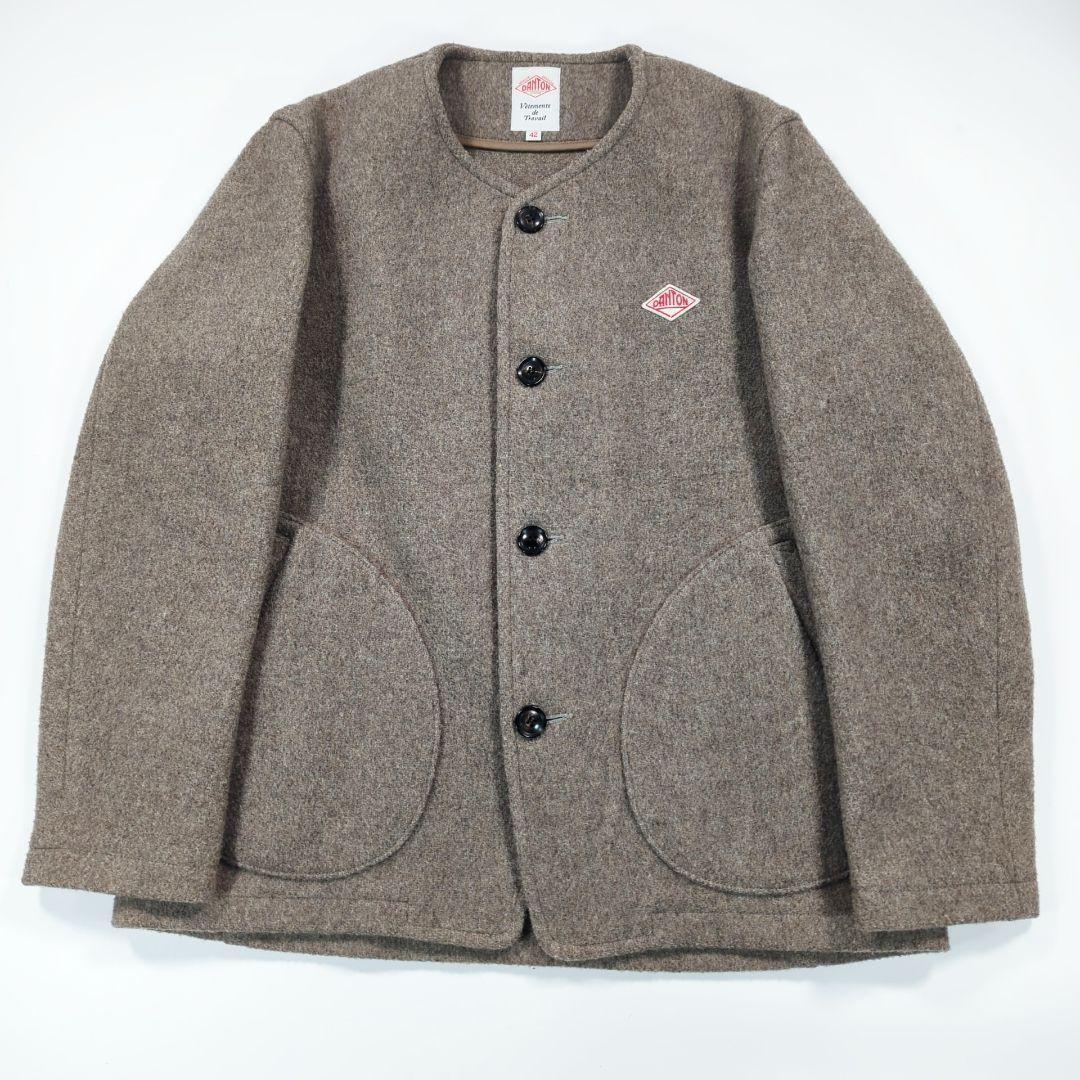 ダントン 42 XL ウールモッサノーカラー　ウール　 コート ベージュ
