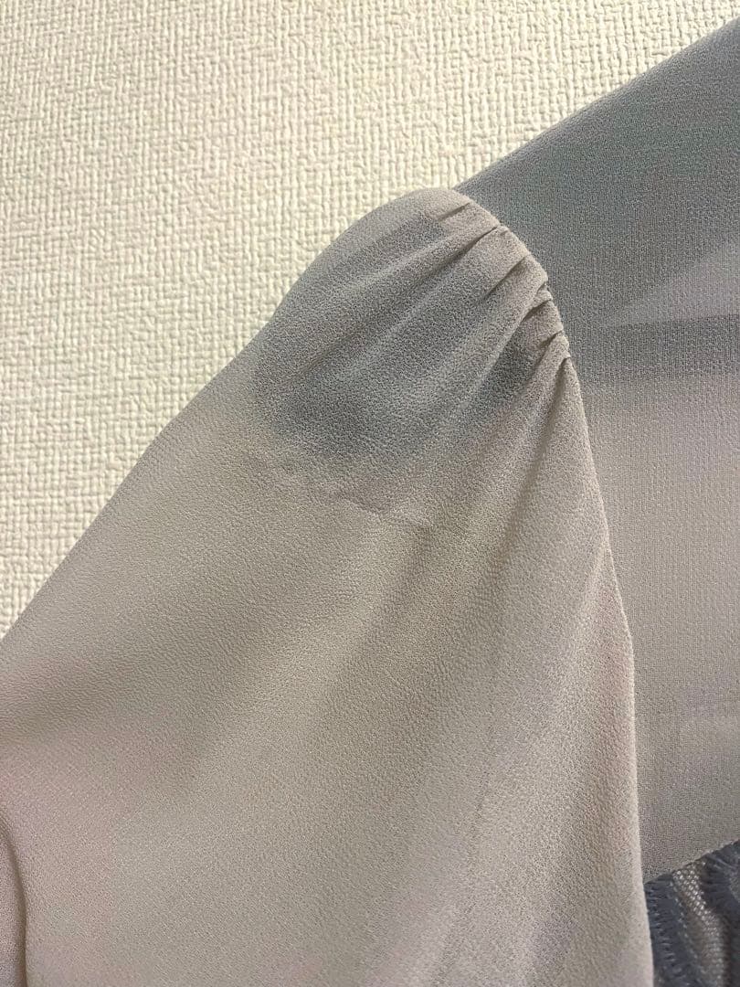 ANDRESD ダマスク ギャザー ドレス ワンピース