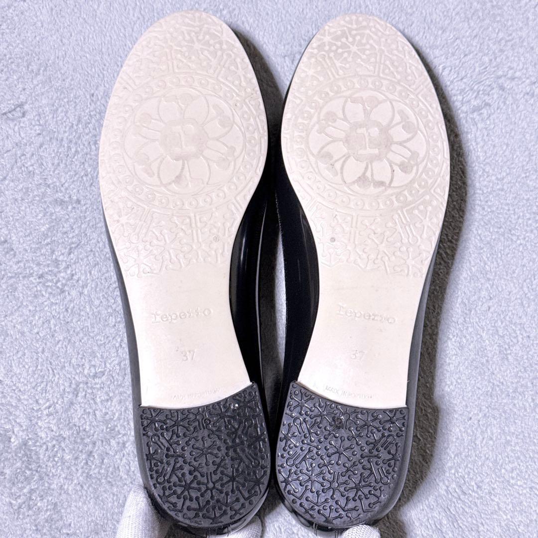 【未使用】repetto サンドリオンバレリーナ フラットシューズ リボン 黒