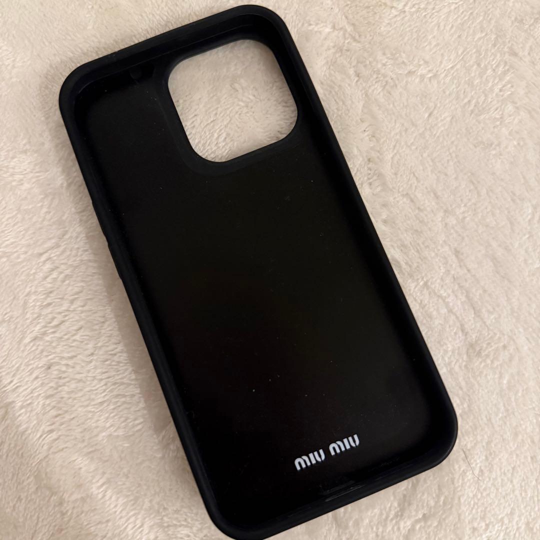 miu miu ブルーグレー　レザー iPhone13proケース