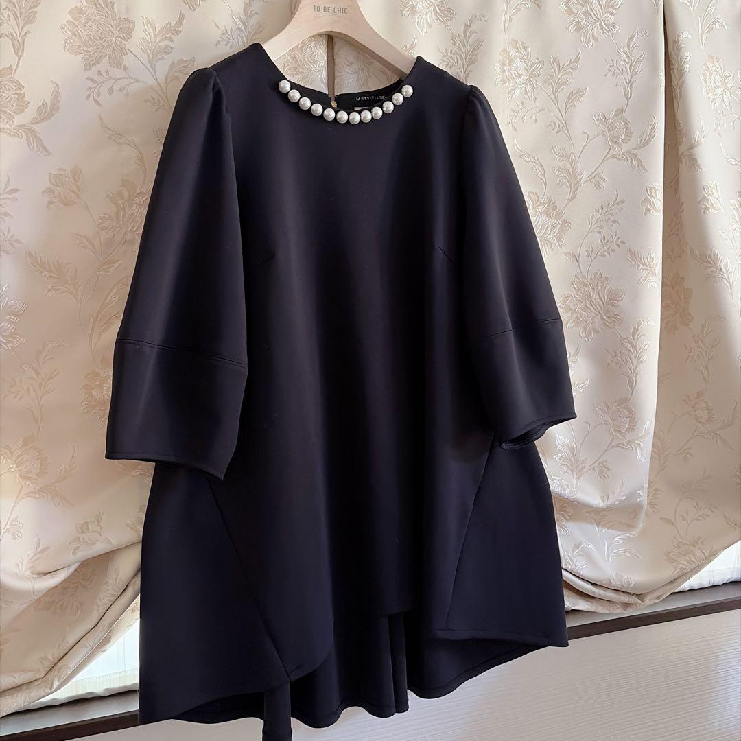 美品 大きいサイズ ローズティアラ パール リボン チュニック