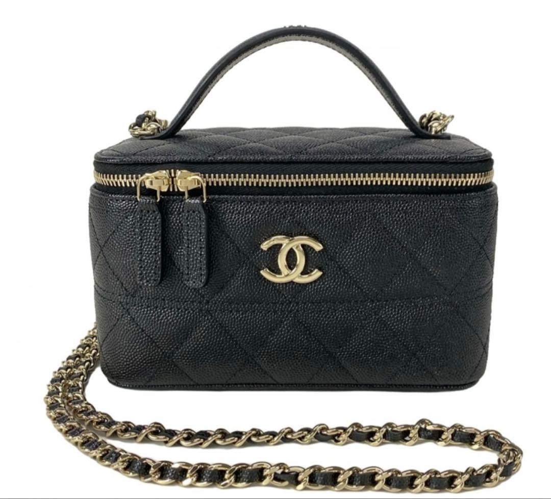 2025SS シャネル　バニティ　バッグ　ココハンドル　キャビアスキン