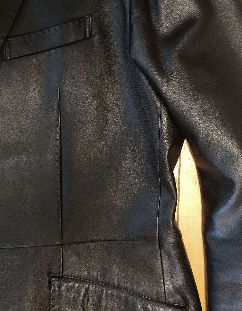 ダーバン I.D.D ラムレザーテーラードジャケット 黒 L 羊革ジャケット