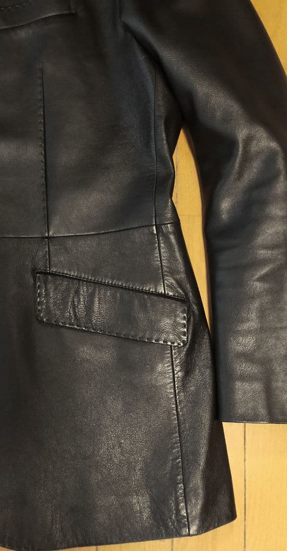 ダーバン I.D.D ラムレザーテーラードジャケット 黒 L 羊革ジャケット