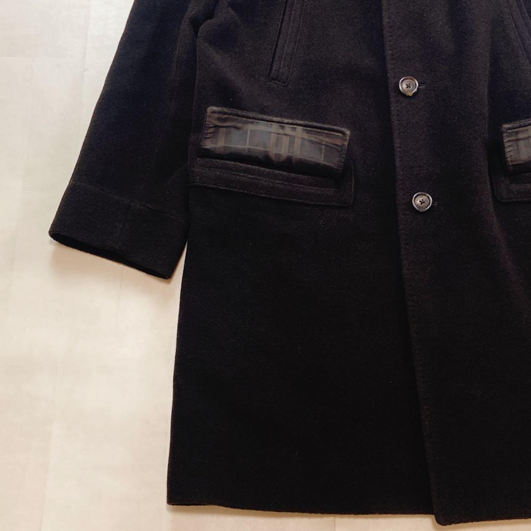 バーバリーロンドン カシミヤ シャドーチェック チェスターコート