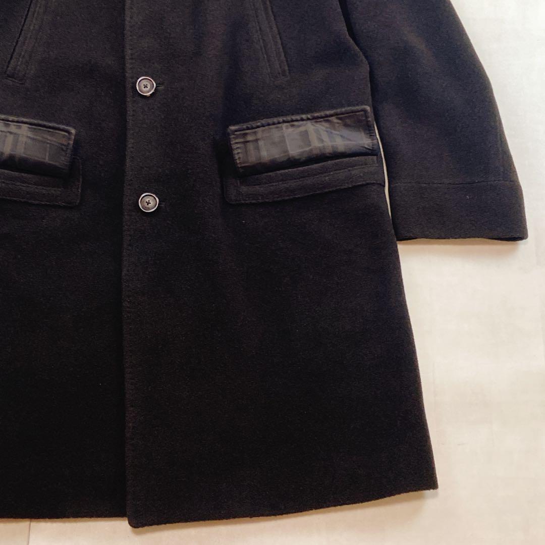 バーバリーロンドン カシミヤ シャドーチェック チェスターコート