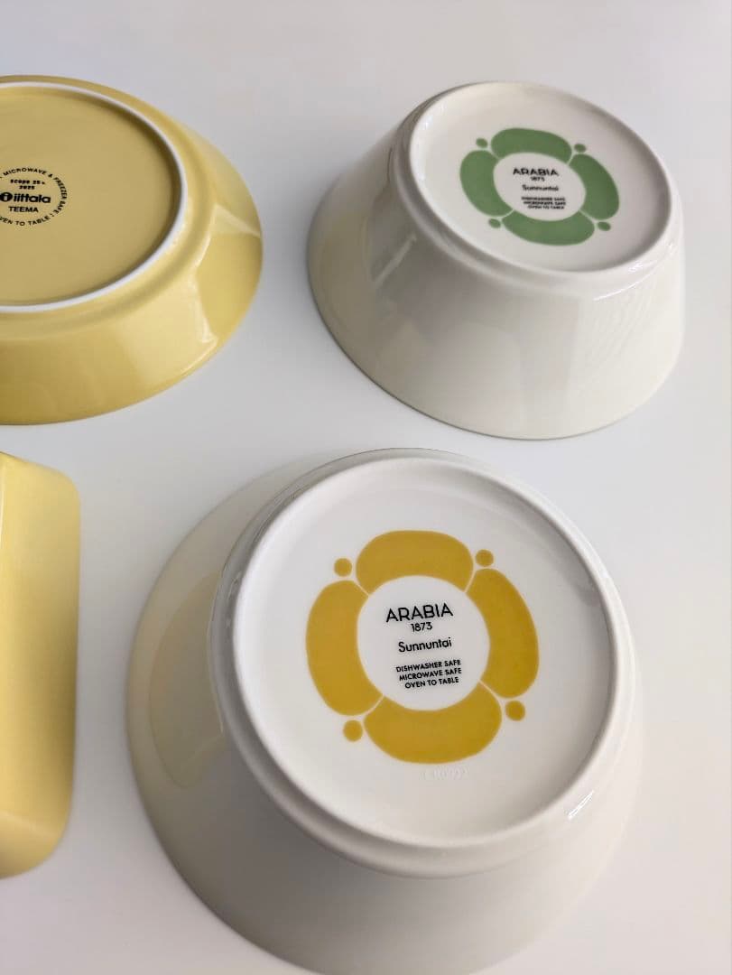 アラビア　イッタラ　ティーマ　スクエア　イエロー　スンヌンタイ　ボウル　マグ