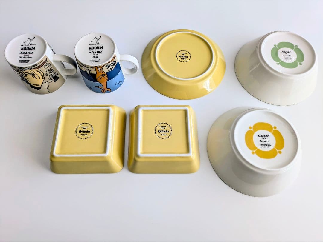 アラビア　イッタラ　ティーマ　スクエア　イエロー　スンヌンタイ　ボウル　マグ