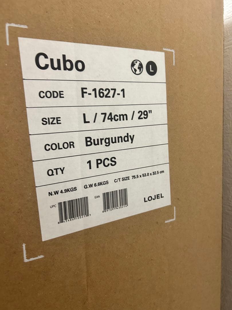 新品　未使用　LOJEL ロジェール Cubo スーツケース L バーガンディ