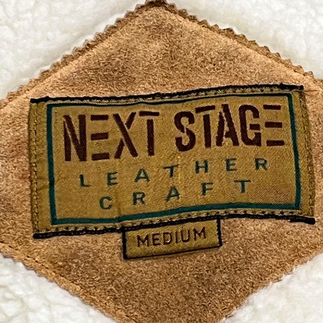 B-3 フライト ムートンジャケット レザー牛革 ボア チンストラップ キャメル