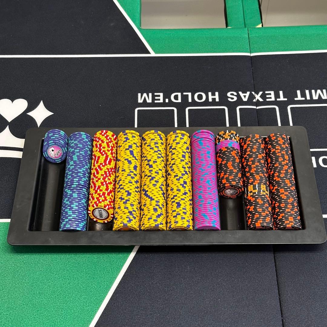 ◯送料込！設置対応◎ チップ付ノーリミットテキサスホールデム ポーカーテーブル