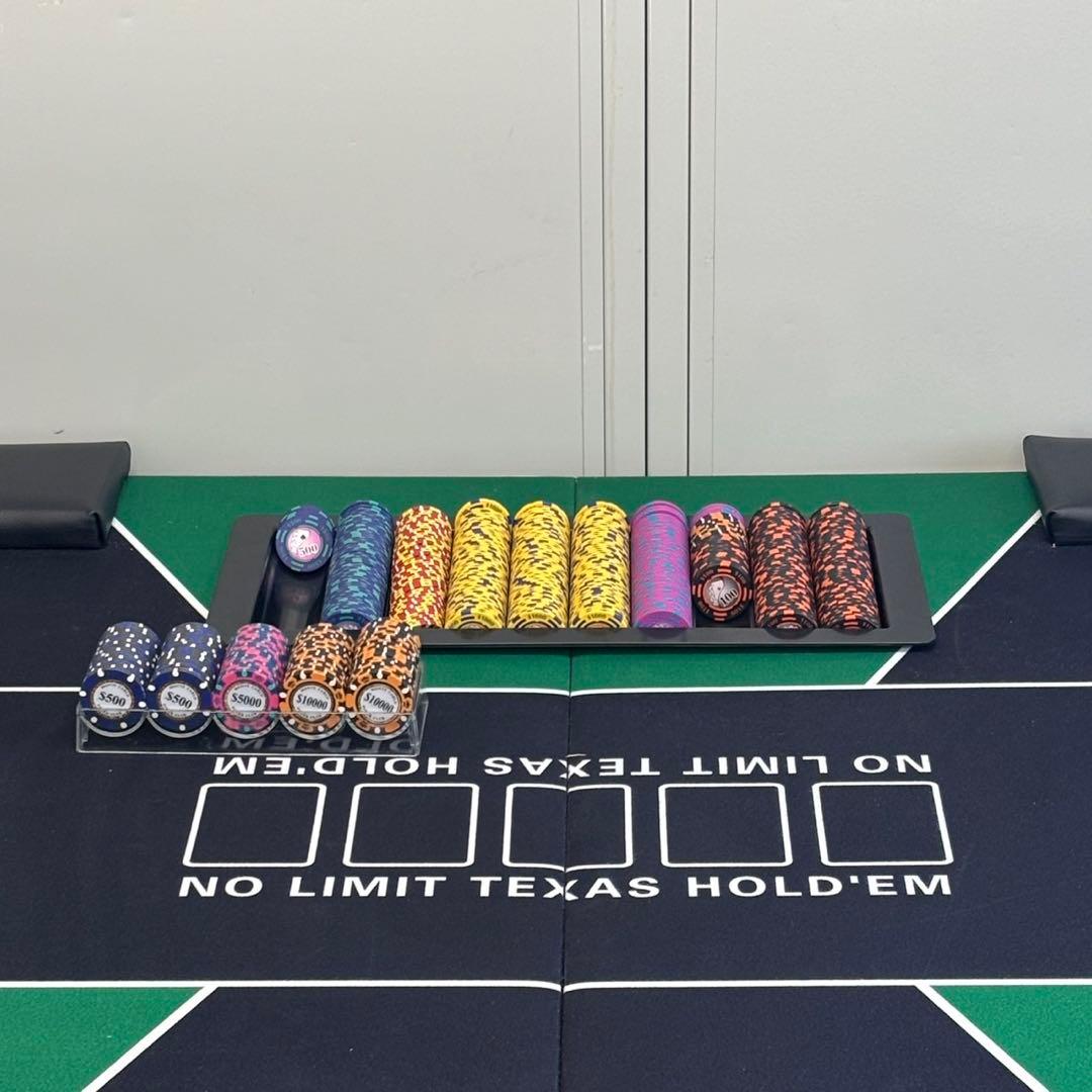 ◯送料込！設置対応◎ チップ付ノーリミットテキサスホールデム ポーカーテーブル