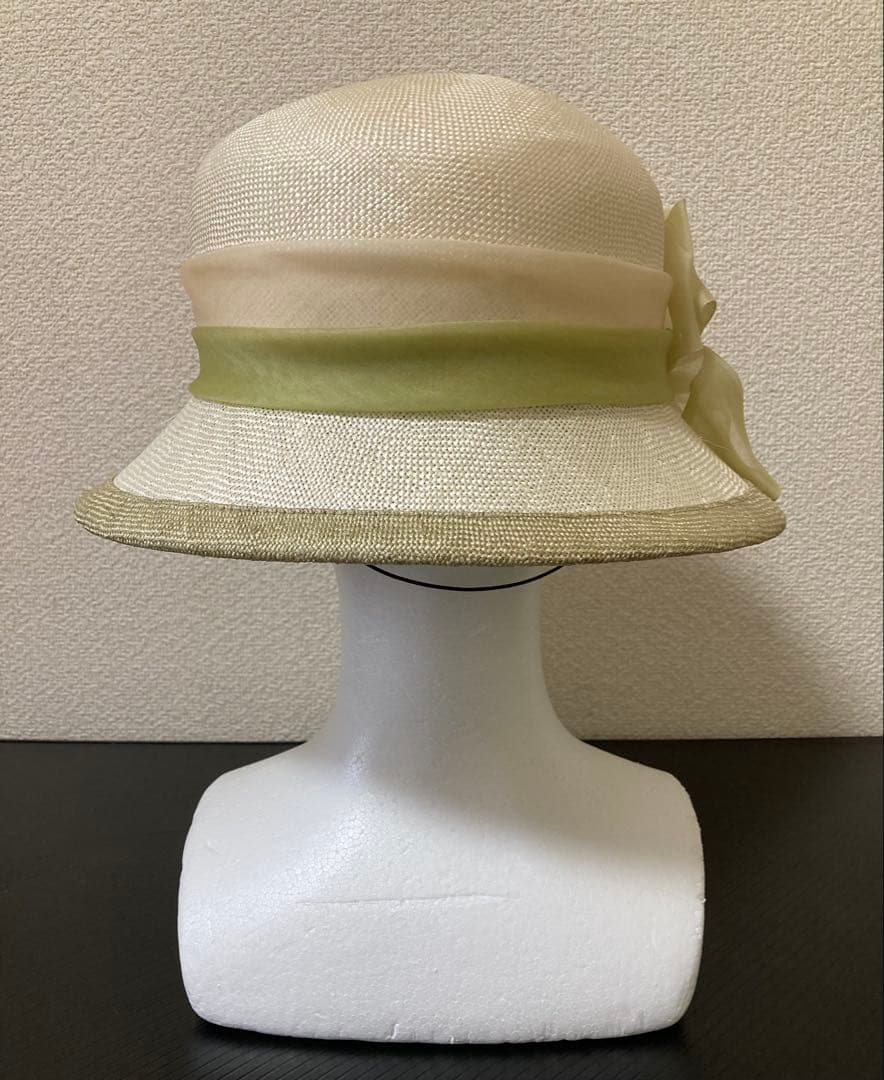 マキシン◆maxim オフホワイト　ストローハット リボン付き