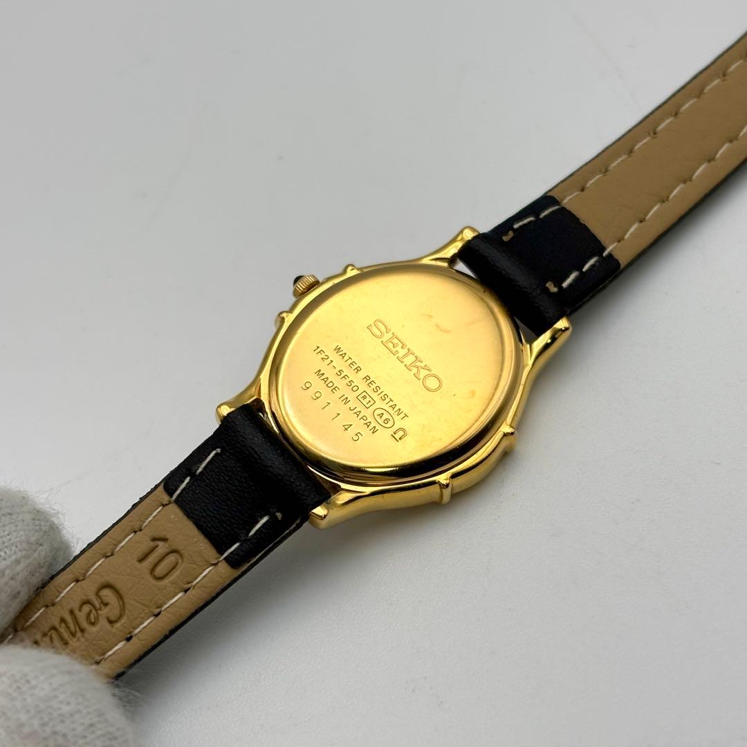 美品✨SEIKO エクセリーヌ　6Pダイヤ　ゴールド　オーバル レディース腕時計