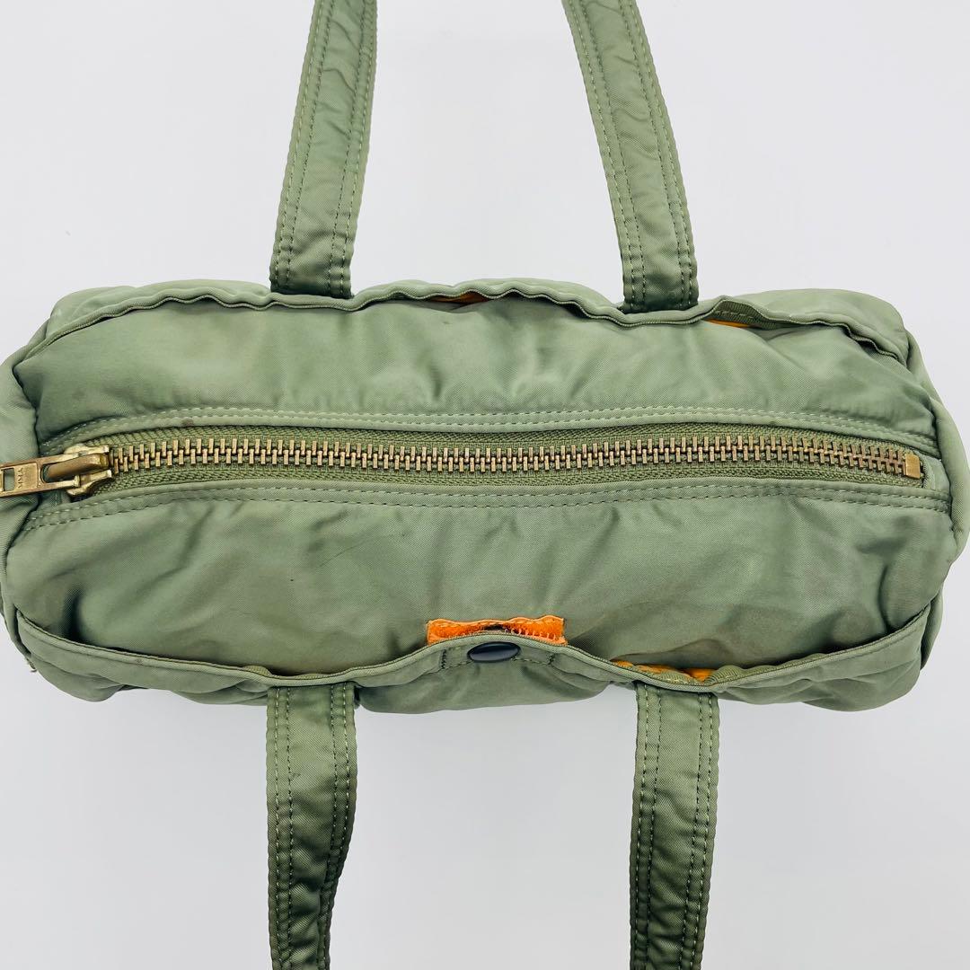 【良品】ポーター タンカー　ミニボストン　ドラムバッグ　カーキ　ナイロン