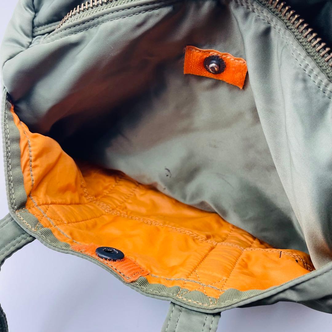 【良品】ポーター タンカー　ミニボストン　ドラムバッグ　カーキ　ナイロン