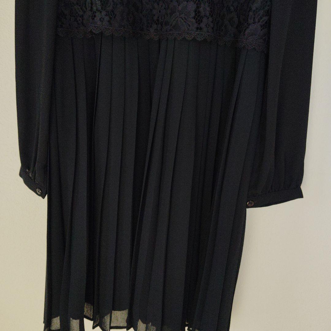 ネイビー レース ワンピース 長袖 カーディガン