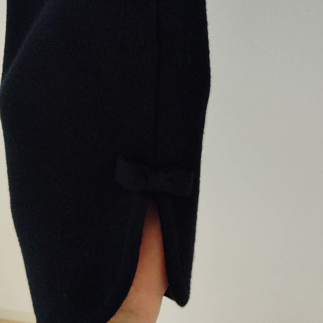 ネイビー レース ワンピース 長袖 カーディガン