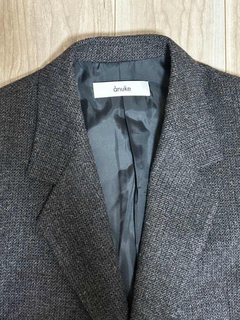 anuke Herringbone Wool Jacket ブラウン 38