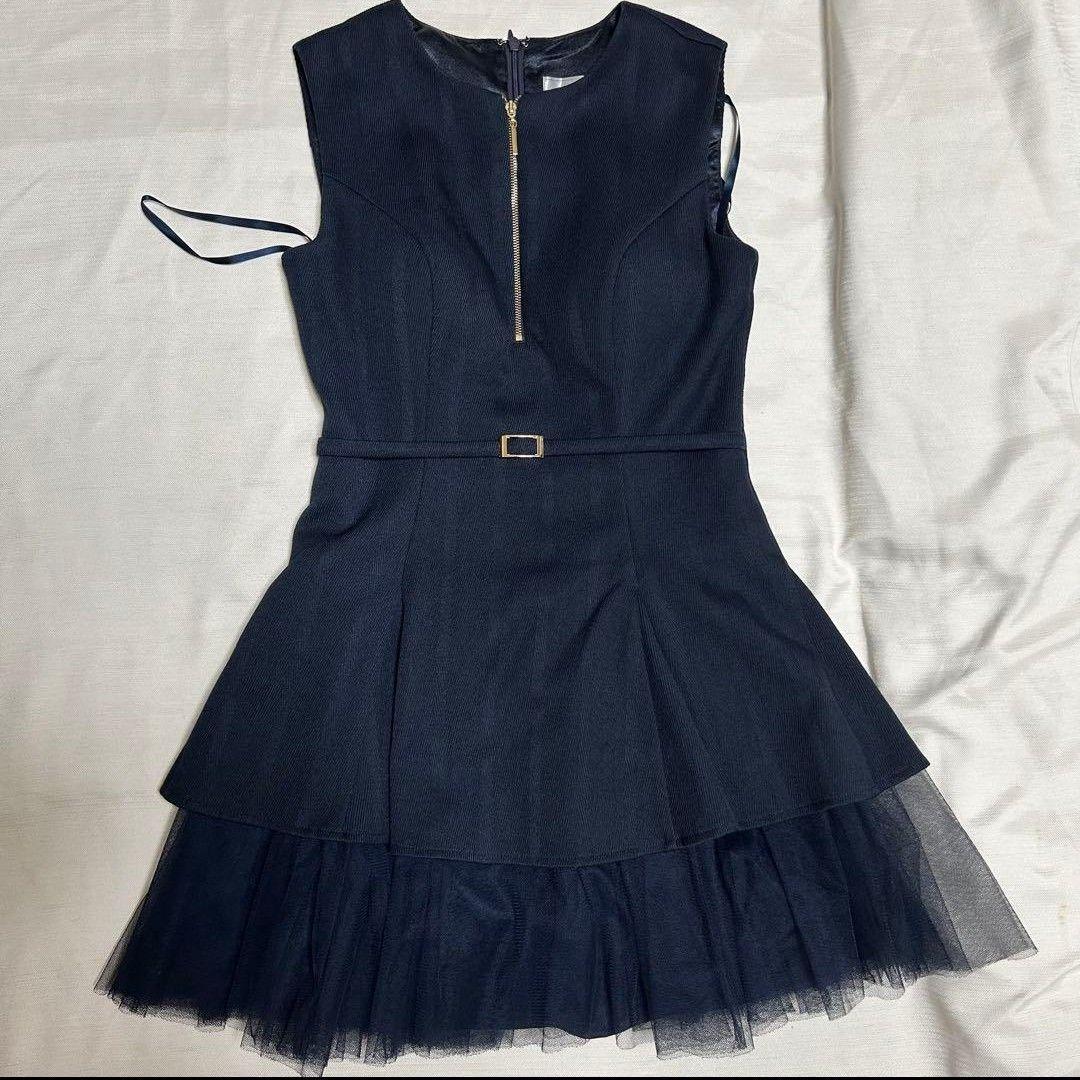 SサイズDEA. ディアバイローブドフルール ノースリーブベルトデザインチュール