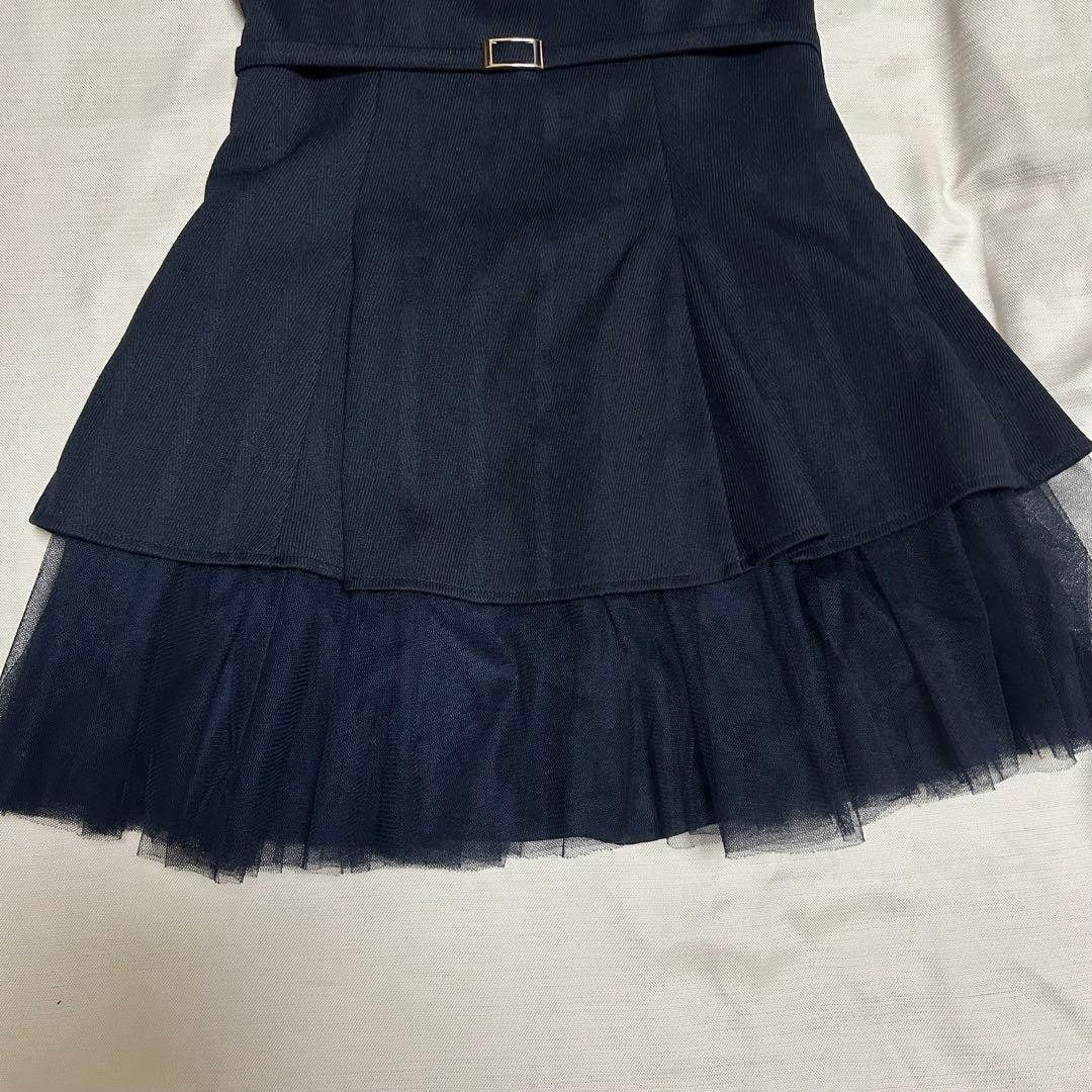 SサイズDEA. ディアバイローブドフルール ノースリーブベルトデザインチュール