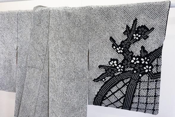 ★専用★未使用品 訪問着 藤娘きぬたや 総絞り 黒竹垣 身丈164cm 裄丈66