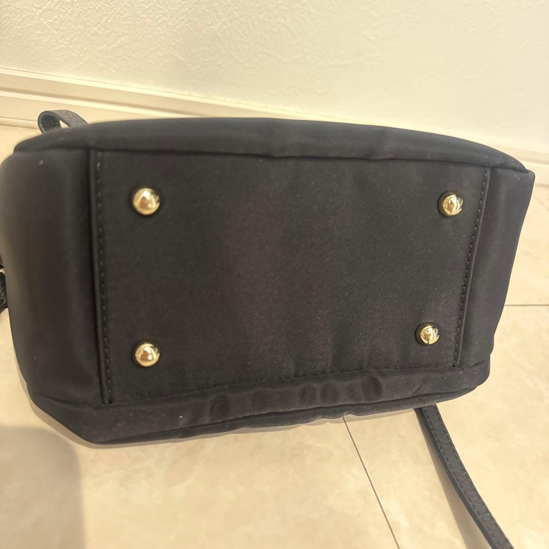 HAYNI ベイビーナイロンロシェ 2way レザー 黒 ゴールド金具