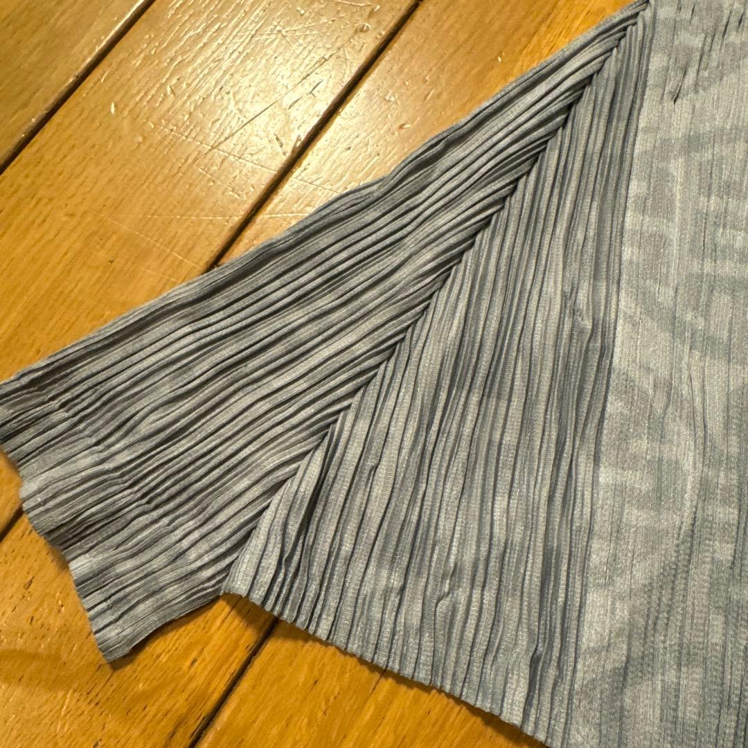 pleats pleats半袖シャツグレー