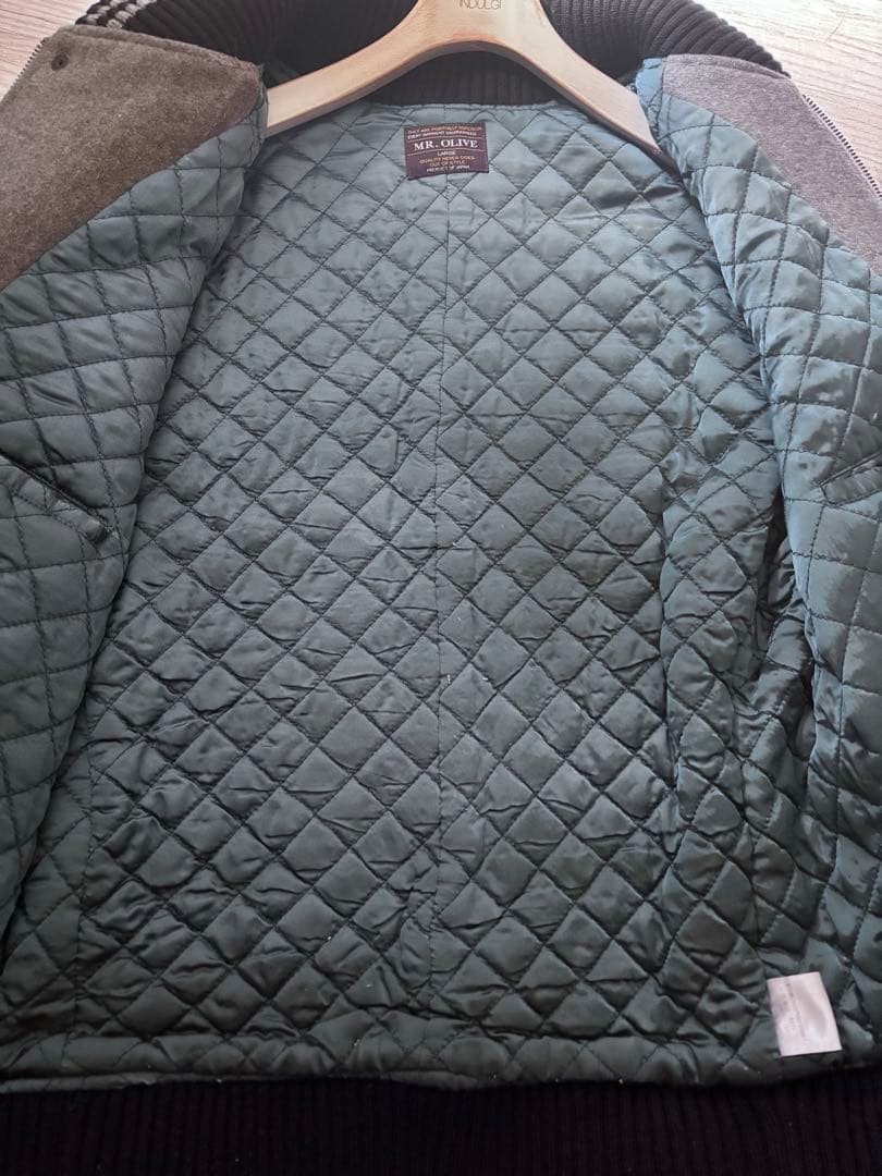 MR. OLIVE スタジャン Lサイズ 羊革　レザー　WZIP 中綿入