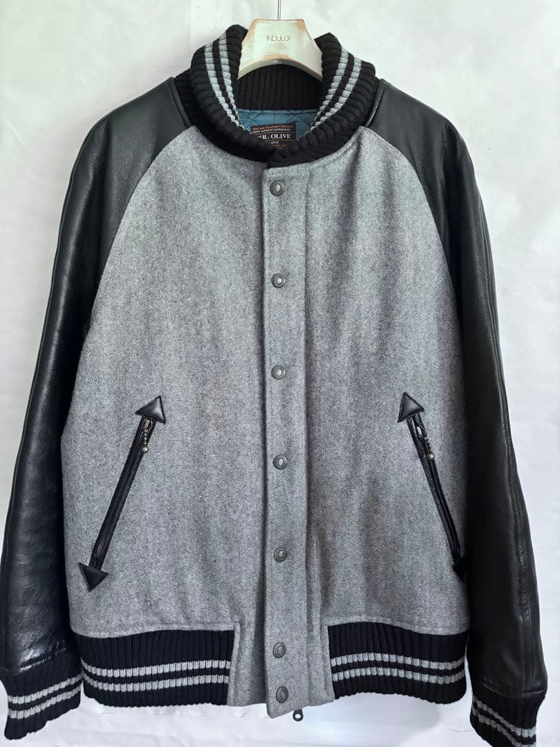 MR. OLIVE スタジャン Lサイズ 羊革　レザー　WZIP 中綿入