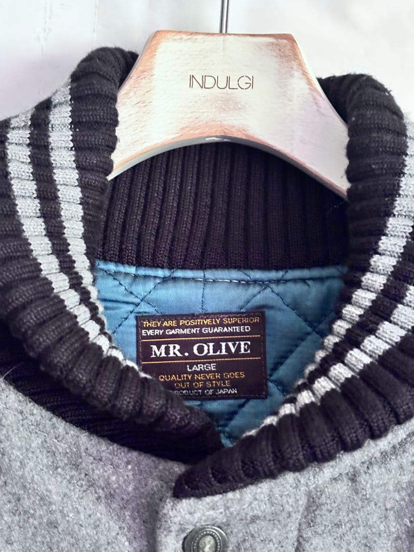 MR. OLIVE スタジャン Lサイズ 羊革　レザー　WZIP 中綿入