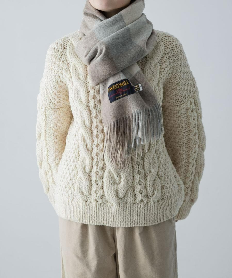 新品◆かぐれ◆TWEED MILL Lambswool Stole《BEIGE》