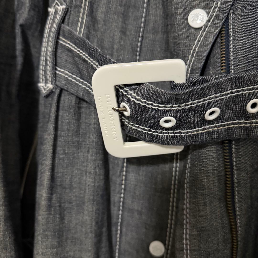 希少 BURBERRY BLUE LABEL デニム トレンチコート チェック